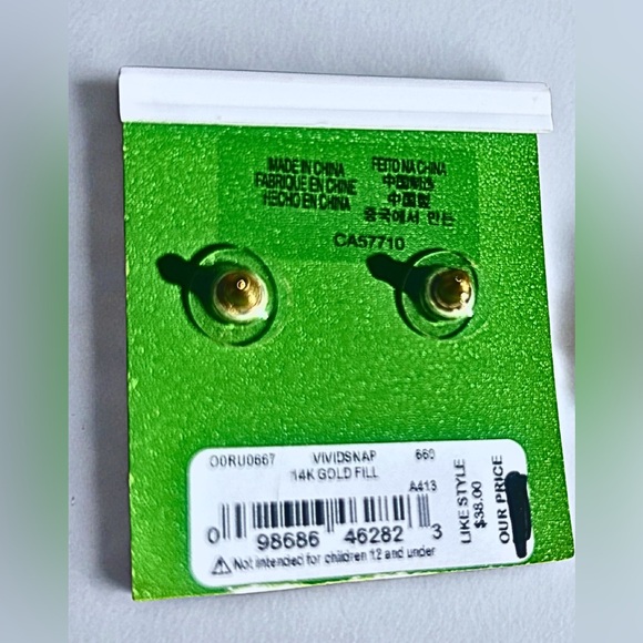 Kate Spade Pink Crystal Stud Earrings – NWT, 14K Gold Fill,  Designer Earrings - Picture 3 of 4